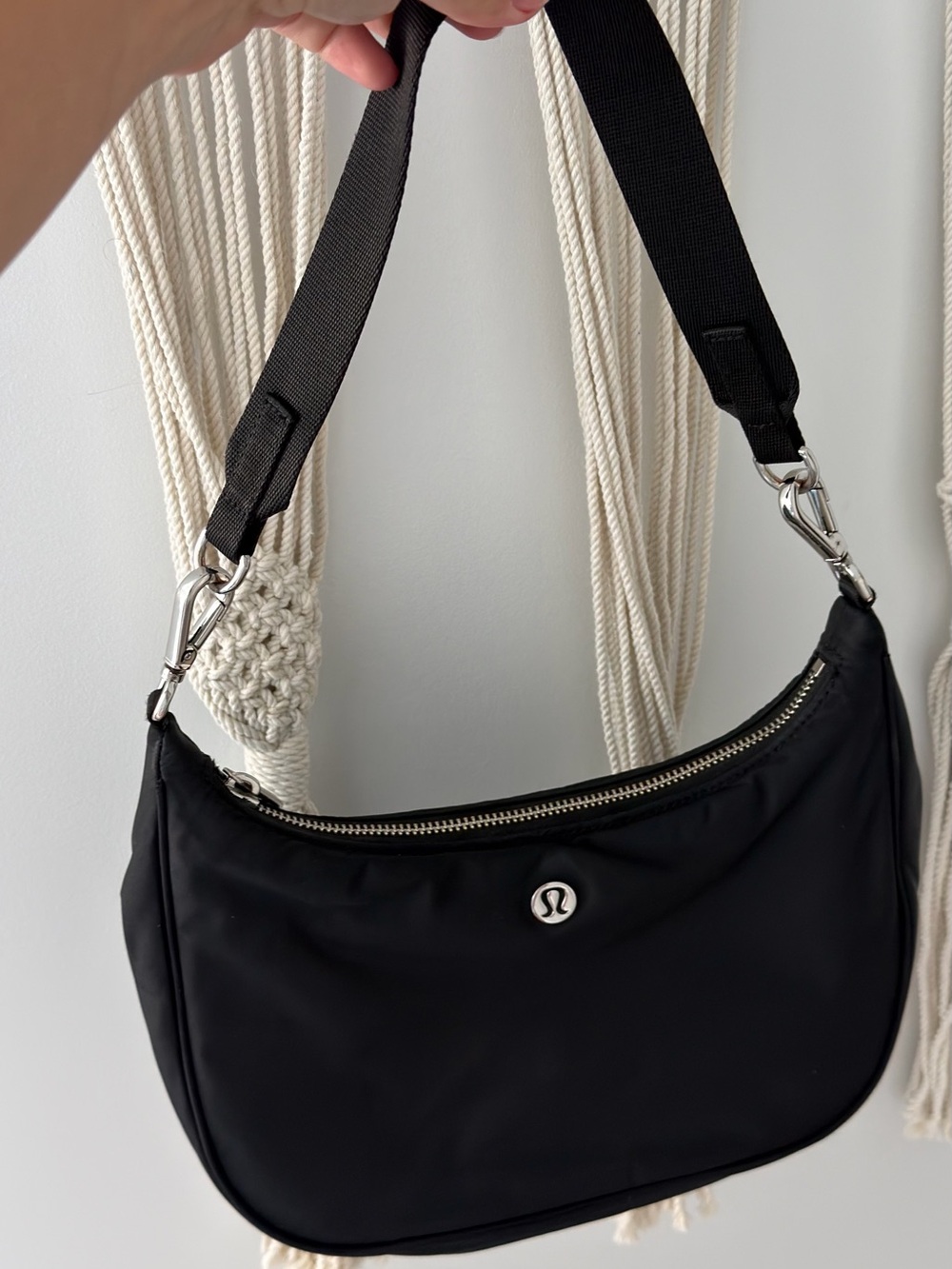 lululemon athletica Black Crescent Shoulder Bag